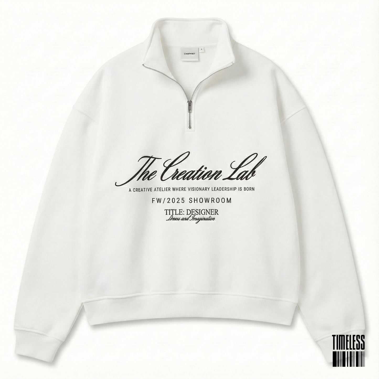 The Creation Lab FW 2025 Quarter Zip Sweatshirt White