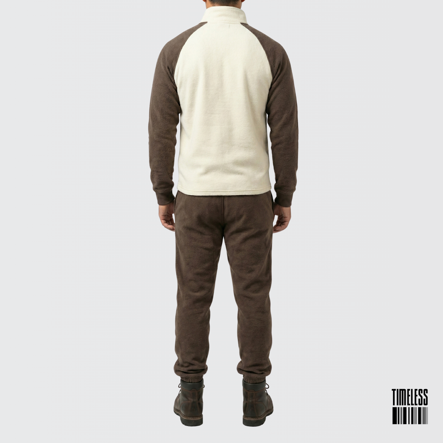 Unisex Polar Fleece Tracksuit Brown & White