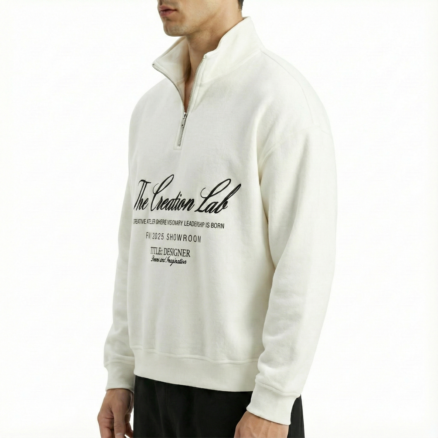The Creation Lab FW 2025 Quarter Zip Sweatshirt White