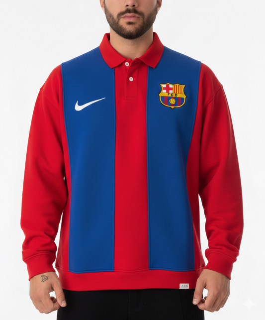 Catalan Heritage Stripe Polo Sweatshirt