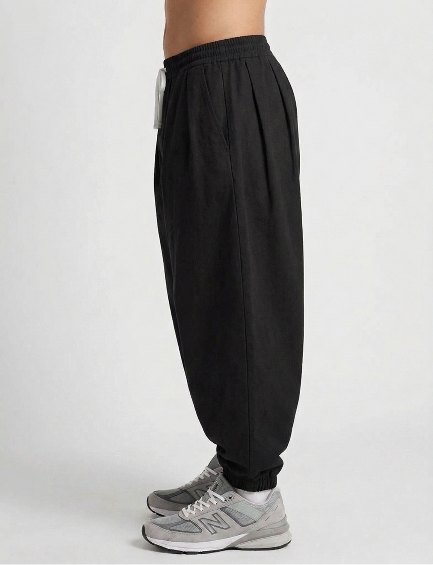 Timeless  Oversized Cotton Trouser  Midnight Black