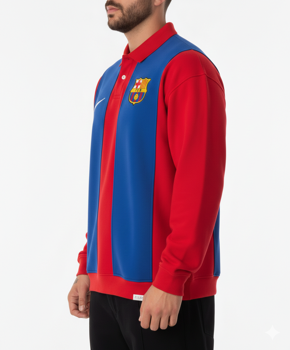 Catalan Heritage Stripe Polo Sweatshirt