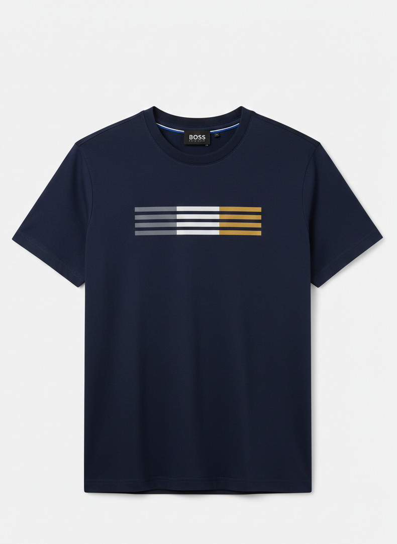 Linear Stripe Graphic T-Shirt