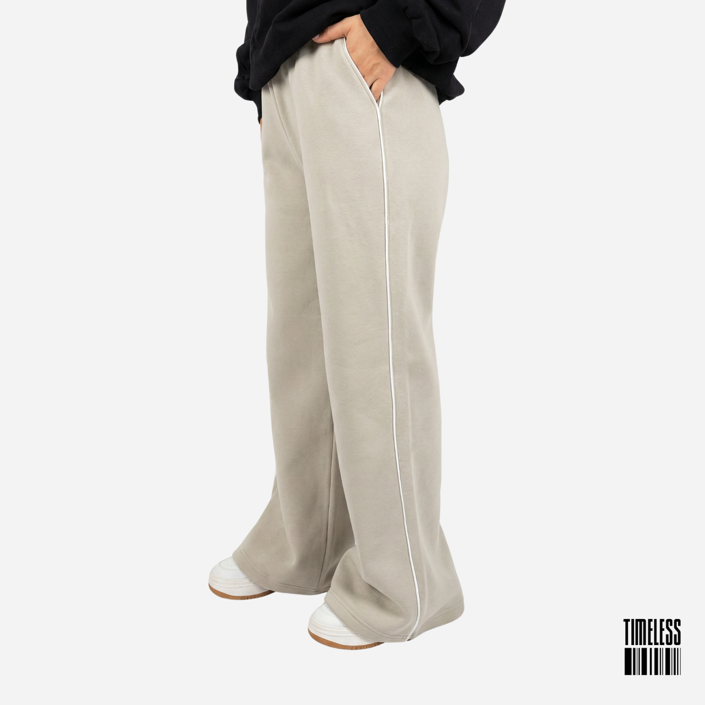 Women's Contrast Piping Wide Leg Trousers