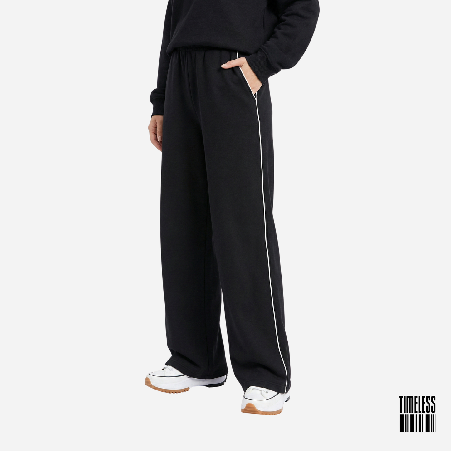 Women's Contrast Piping Wide Leg Trousers