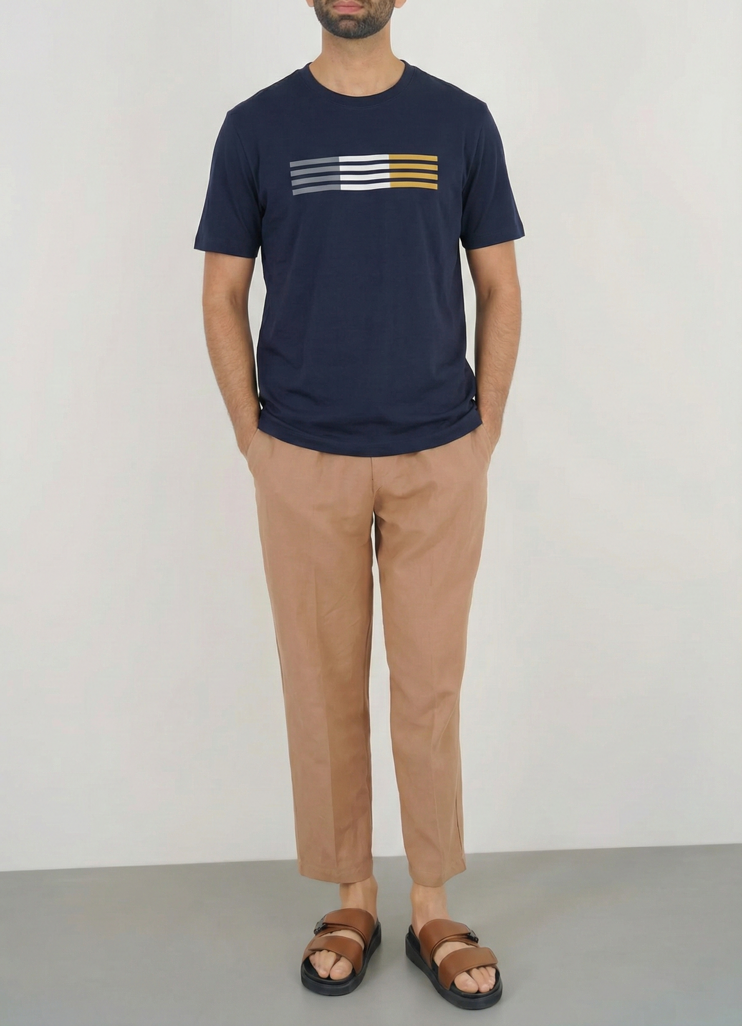 Linear Stripe Graphic T-Shirt